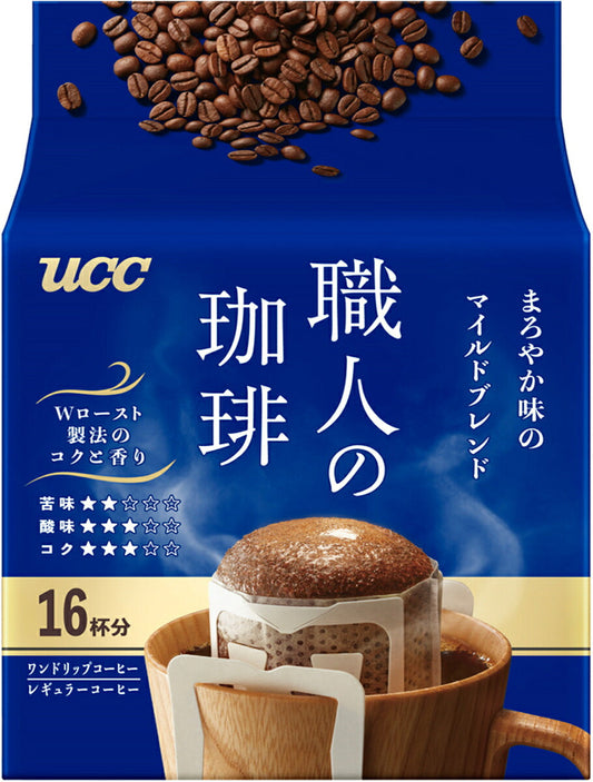 UCC Artisan Coffee One Drip Coffee Mild Flavor Blend (7g x 16P) x 12 Bags [Shipped in Japan]
