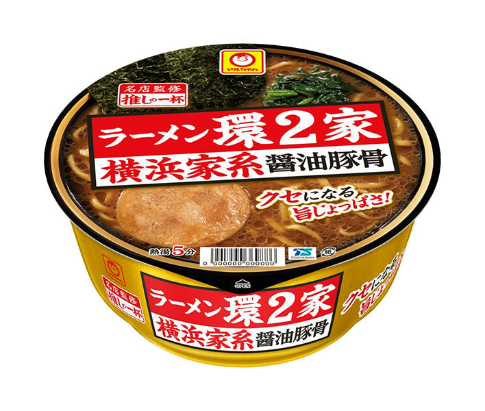 Toyo Suisan's "Oshi no Ippai" Ramen Kan2ya Yokohama Iekei Soy Sauce Pork Bone Ramen, 133g x 12 packs [Ships from Japan] 