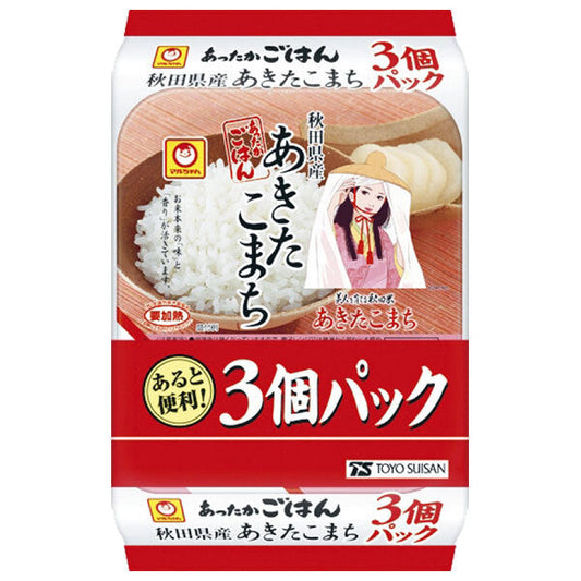 Toyo Suisan Warm Rice, Akita Komachi Rice from Akita Prefecture, 3-Pack (200g x 3) x 8 Packs [Ships from Japan] 