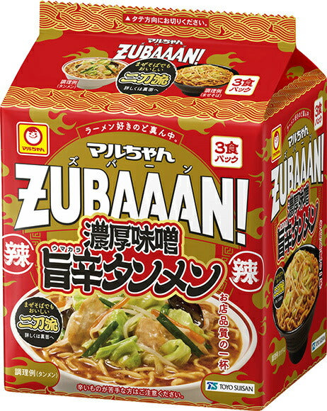 Toyo Suisan Maruchan ZUBAAAN! Rich Miso Spicy Tanmen (126g x 3) x 9 pieces [Shipped in Japan]