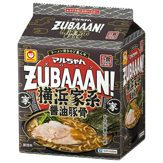 東洋水産 マルちゃん ZUBAAAN! 横浜家系 醤油豚骨 3食パック×9個入【日本出荷】