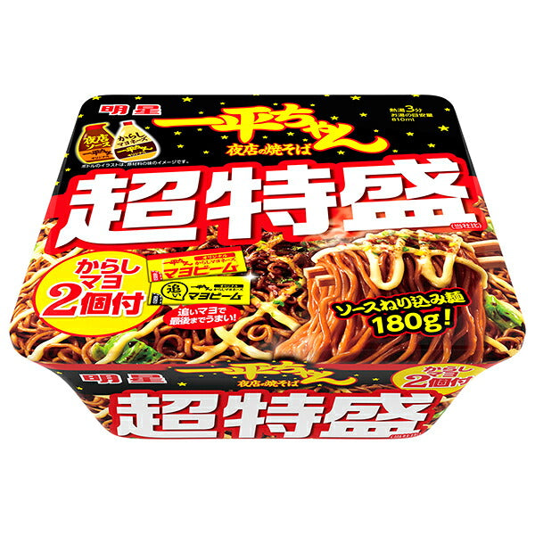 Myojo Foods Ippei-chan Night Shop Yakisoba Super Extra Large with 2 Mustard Mayonnaises 239g x 12 Pieces [Shipped in Japan]