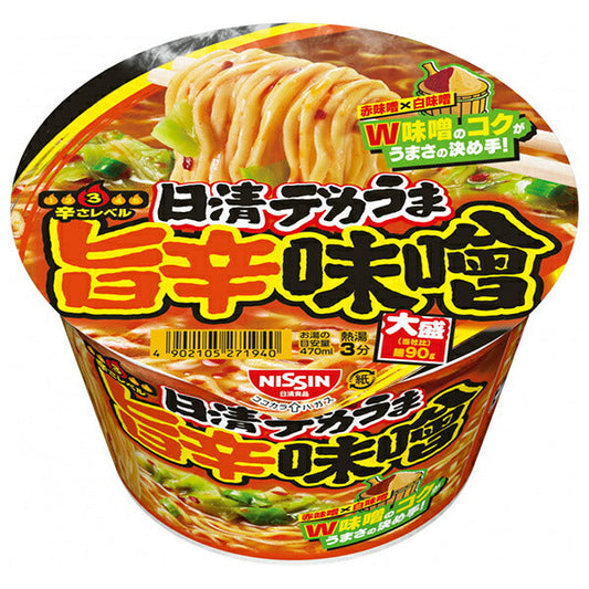 日清食品 日清デカうま 旨辛味噌 106g×12個入【日本出荷】