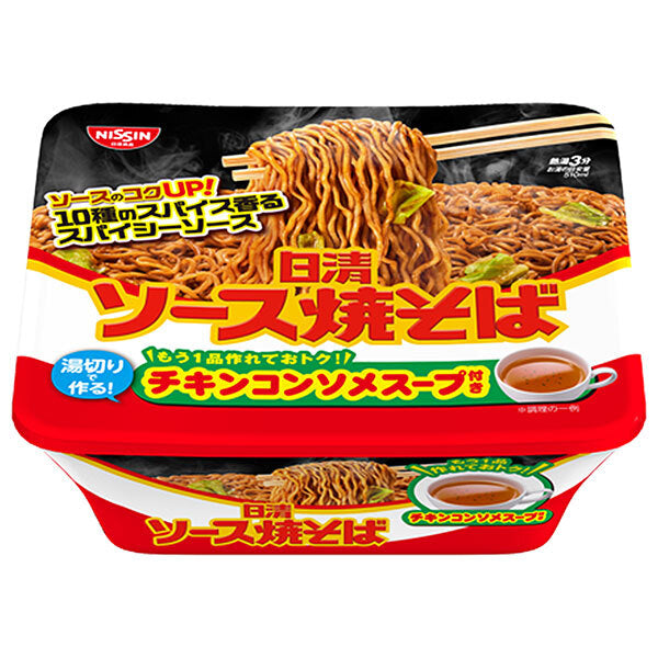 日清食品 日清ソース焼そば カップ チキンスープ付き 104g×12個入【日本出荷】