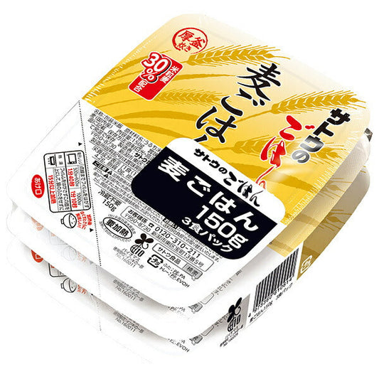 サトウ食品 サトウのごはん 麦ごはん 3食パック (150g×3食)×12個入【日本出荷】