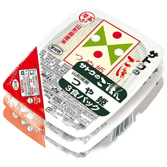 Sato Foods Sato Rice Tsuyahime from Yamagata Prefecture 3 meal pack (200g x 3 meals) x 12 pieces [Shipped in Japan]
