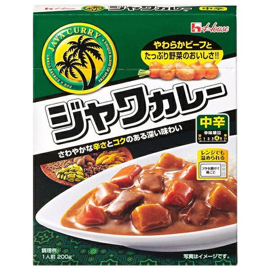 ハウス食品 レトルトジャワカレー 中辛 200g×30個入【日本出荷】
