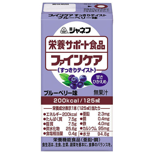 Kewpie Janef Nutritional Support Food Fine Care Refreshing Taste Blueberry Flavor, 125ml Paper Pack x 12 [Ships from Japan]