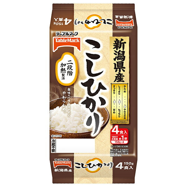 TableMark Niigata Prefecture Koshihikari Rice (Split Portions), 4 Servings (300g x 2 Packs) x 8 Packs [Ships from Japan]