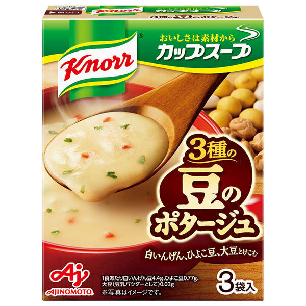Ajinomoto Knorr Cup Soup Bean Potage, 55.8g (18.6g x 3 bags) x 10 boxes [Ships from Japan] 