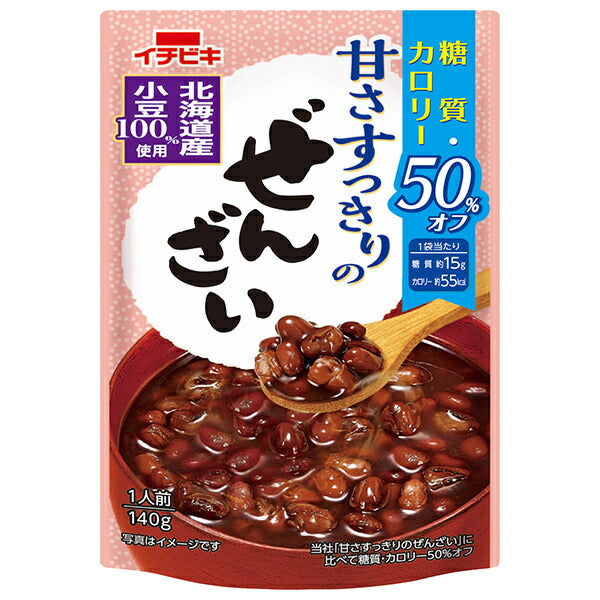 イチビキ 甘さすっきりの糖質 カロリー50%オフぜんざい 140g×20(10×2)袋入【日本出荷】