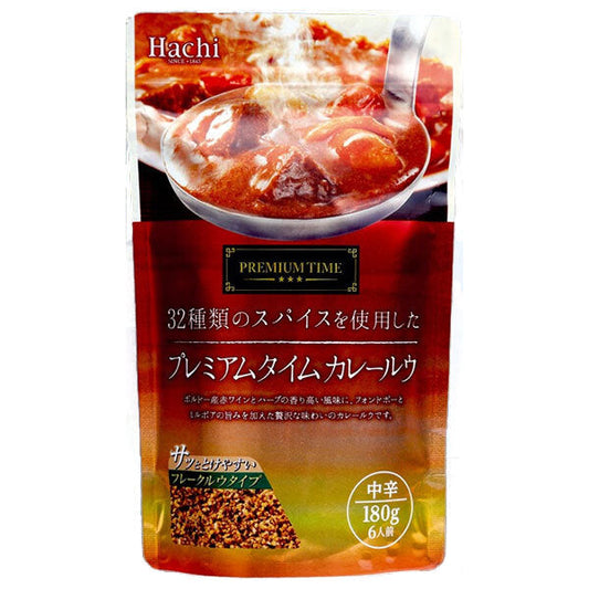 Hachi Foods Premium Time Curry Roux, Medium Spicy, 180g x 12 packs [Ships from Japan]