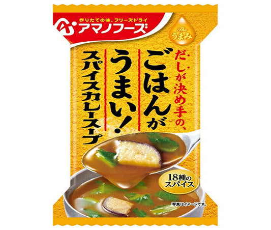 Amano Foods Freeze-Dried The Umami Rice is Delicious! Spice Curry Soup, 10 servings x 6 boxes [Ships from Japan] 