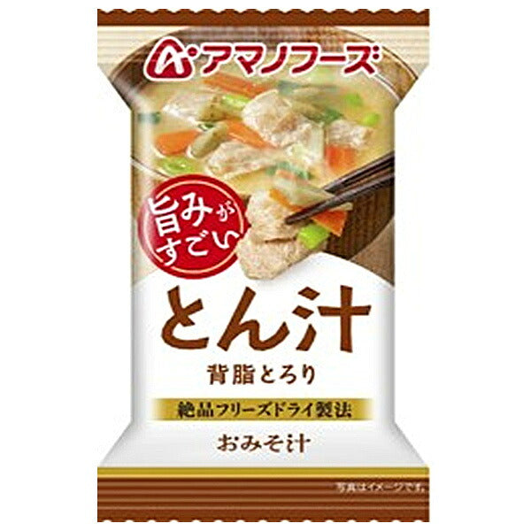 Amano Foods Freeze-Dried Tonjiru Miso Soup, 10 Servings x 6 Boxes [Ships from Japan]