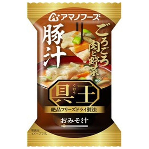 アマノフーズ フリーズドライ おみそ汁 具王 豚汁 10食×6箱入【日本出荷】