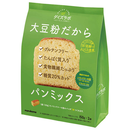 Marukome Soy Labo Soy Flour Bread Mix, 300g x 12 bags [Ships from Japan] 