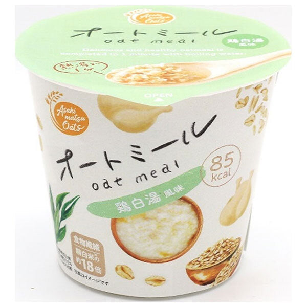 Asahimatsu Oatmeal, Chicken Paitan-Style Flavor, 27g x 6 [Ships from Japan]