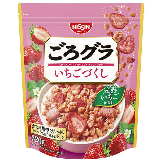 Nissin Cisco Gorogura Strawberry Pack 320g x 8 bags [shipped in Japan]