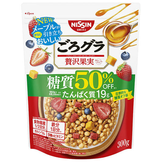 日清シスコ ごろグラ 糖質50%オフ 贅沢果実 300g×8袋入【日本出荷】