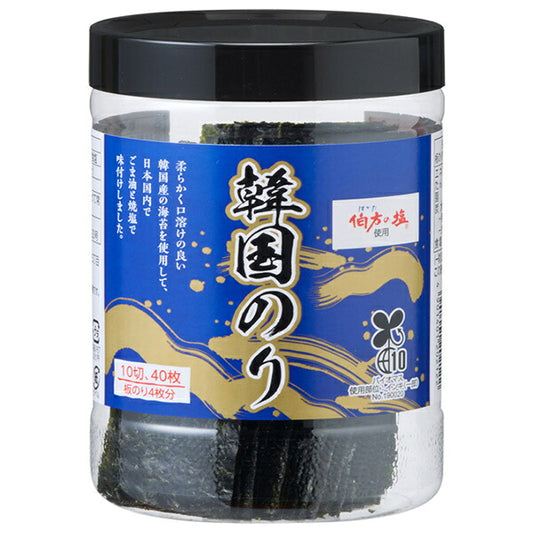 Kato Sangyo Korean-Style Roasted Seaweed, 10-Cut 40 Sheets x 12 Packs [Ships from Japan]