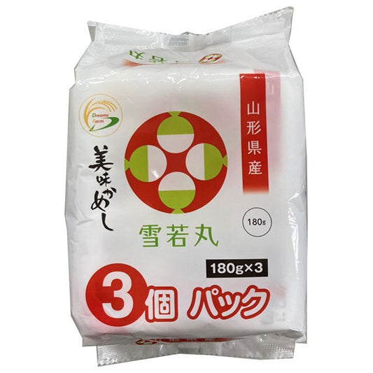 ドリームズファーム 美味かめし 山形県産 雪若丸 (180g×3P)×8個入【日本出荷】