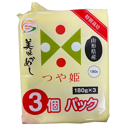 ドリームズファーム 美味かめし つや姫(山形県産) (180g×3P)×8個入【日本出荷】