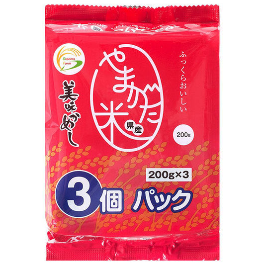 Dreams Farm Delicious Rice, Yamagata Prefecture Rice (200g x 3 packs) x 8 packs [Ships from Japan] 