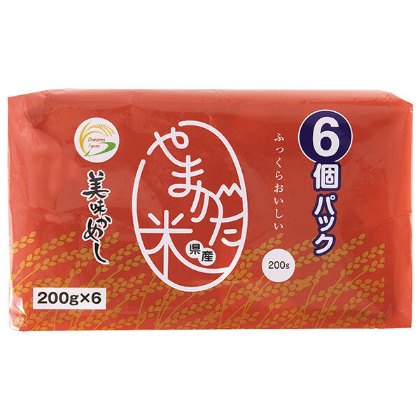 Dreams Farm Delicious Rice, Yamagata Prefecture Rice (200g x 6 packs) x 6 packs [Ships from Japan] 