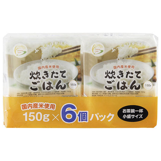 Dreams Farm Freshly Cooked Rice (150g x 6P) x 6 pieces [Shipped in Japan]