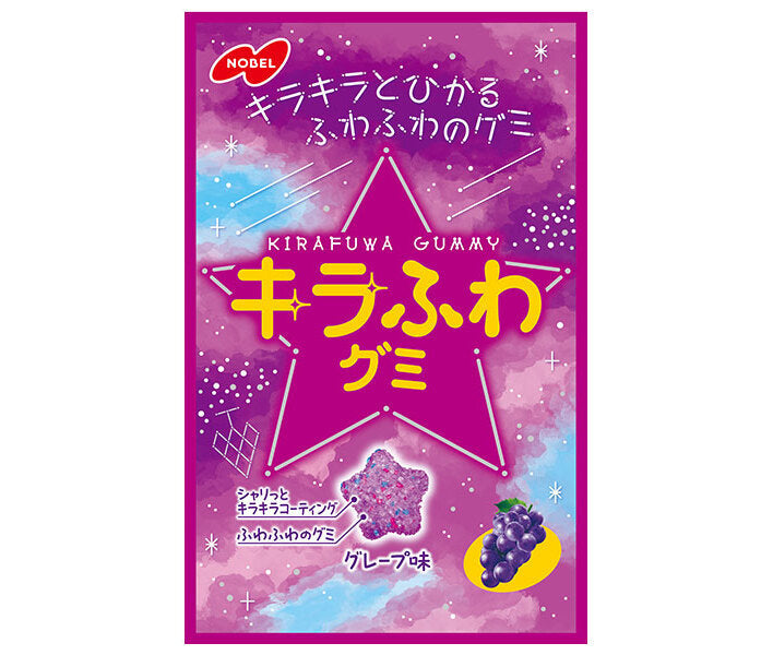 Nobel Confectionery Kira Fuwa Gummy Candy, Grape Flavor, 50g x 6 bags [Ships from Japan] 