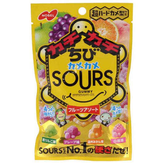 ノーベル製菓 カチカチちびカメカメサワーズ(SOURS) フルーツアソ―ト 70g×6袋入【日本出荷】