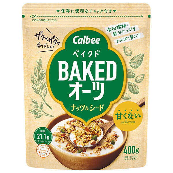 Calbee Baked Oats Nuts & Seeds 400g x 8 bags [Shipped in Japan]