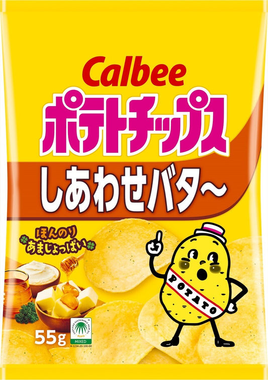 Calbee Potato Chips Happy Butter ~ 55g x 12 bags [shipped in Japan]
