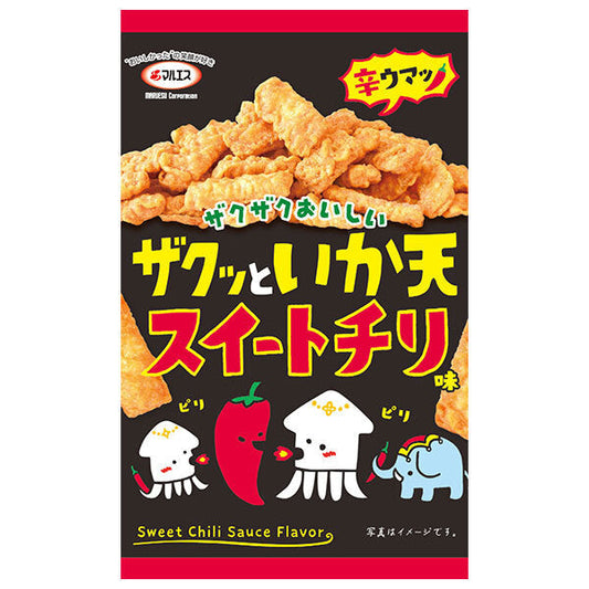 Maruesu Zakutto Squid Tempura Sweet Chili Flavor 27g x 5 bags [Shipped in Japan]