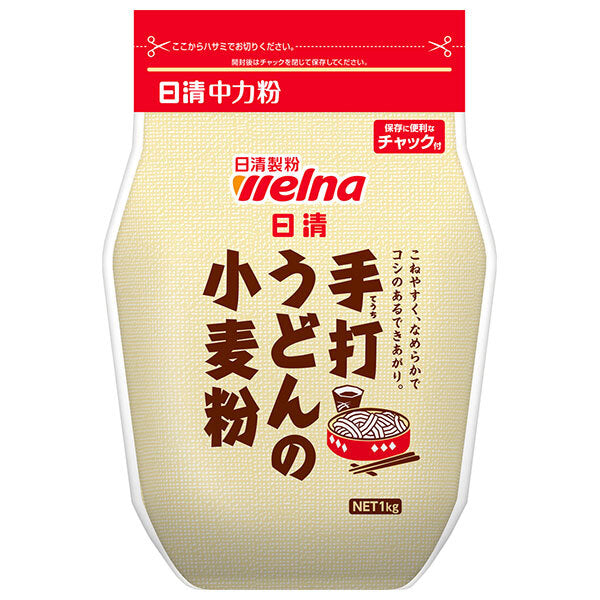 日清製粉ウェルナ 手打ちうどんの小麦粉 チャック付 1kg×15袋入【日本出荷】