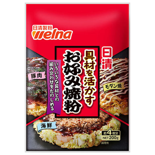 Nissin Welna Okonomiyaki Flour that Enhances Ingredients, 200g x 30 Bags [Ships from Japan] 