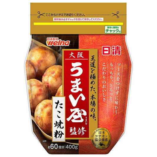 日清製粉ウェルナ 日清 大阪うまい屋監修 たこ焼粉 400g×12袋入【日本出荷】