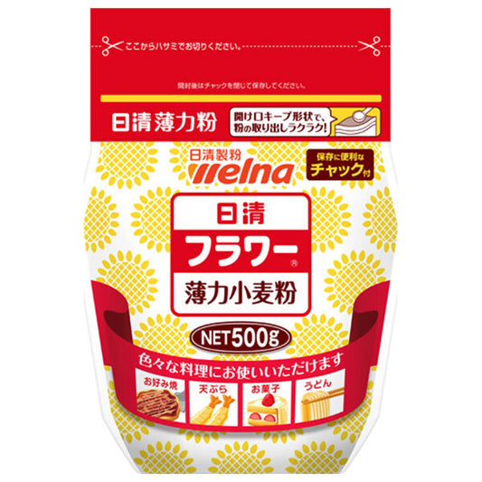 日清製粉ウェルナ 日清 フラワー チャック付 500g×12袋入【日本出荷】