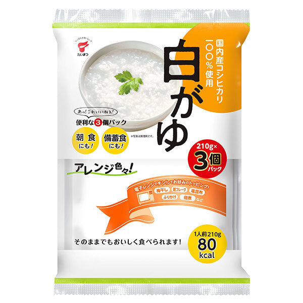 たいまつ食品 白がゆ 3個パック 630g×12袋入【日本出荷】