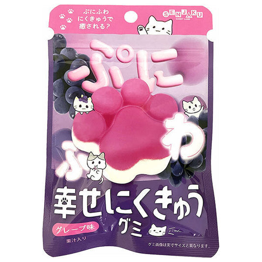 扇雀飴本舗 幸せにくきゅうグミ グレープ 30g×6袋入【日本出荷】