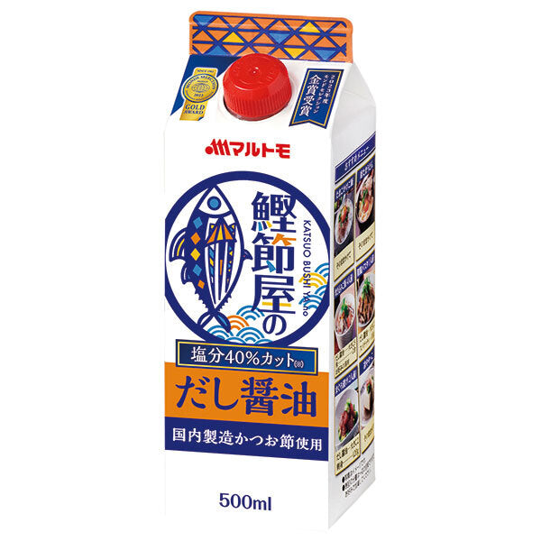 Marutomo Katsuobushi Dashi Soy Sauce, 500ml Paper Carton x 15 Bottles [Ships from Japan] 
