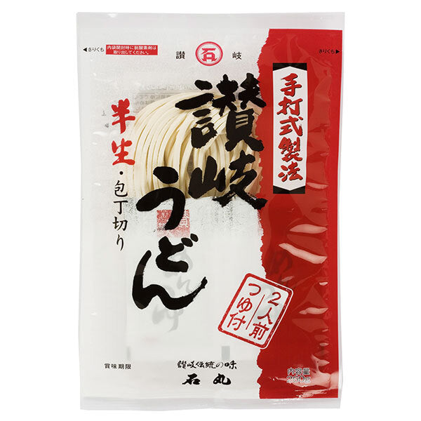 石丸製麺 半生 讃岐うどん 包丁切り つゆ付 260g×6袋入【日本出荷】