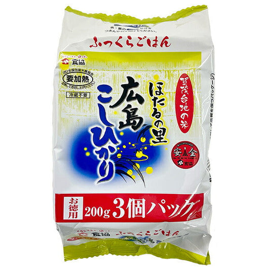 Food Association Aseptic Packed Rice Hotaru no Sato Hiroshima Koshihikari (200g x 3p) x 8 pieces [Shipped in Japan]