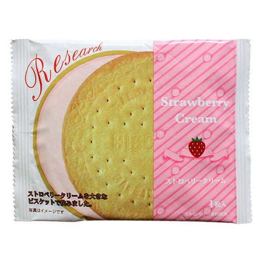 前田製菓 ストロベリーサンドビスケット リサーチ 1枚×10袋入【日本出荷】
