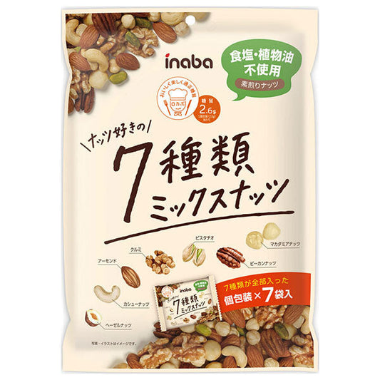 Inaba Peanuts 7 types of mixed nuts for nut lovers 126g x 12 bags [shipped in Japan]