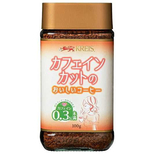 KREIS Delicious Decaffeinated Coffee, 100g Jar x 6 [Ships from Japan] 