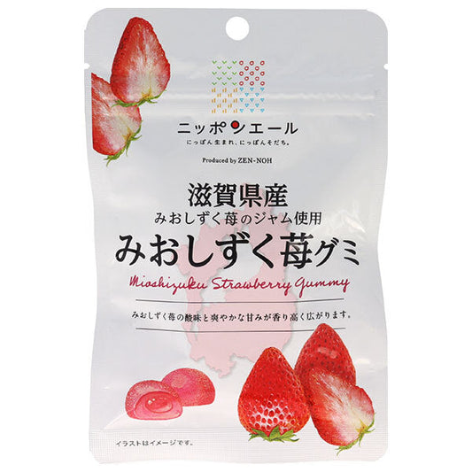 JA全農 ニッポンエール 滋賀県産みおしずく苺 グミ 40g×10袋入【日本出荷】