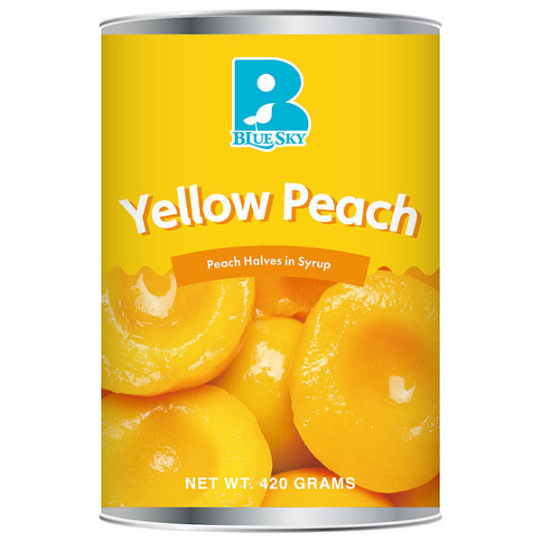 Blue Sky Yellow Peach (Half), No. 4 Can, 420g x 24 Cans [Ships from Japan] 