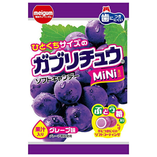 Meiji Chewing Gum Gaburichu MiNi Grape 28g x 10 bags [Shipped in Japan]