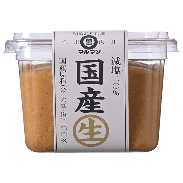 Maruman Domestic Raw Miso, 20% Less Salt, 500g x 6 [Ships from Japan]